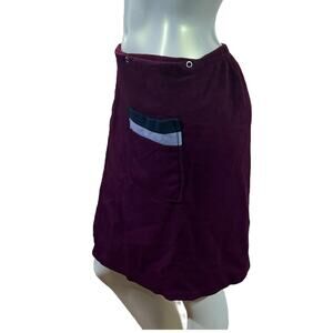 Vintage 70s Oakton Men's Burgundy Velour Bath Wrap Kilt USA Made One Size 28-42